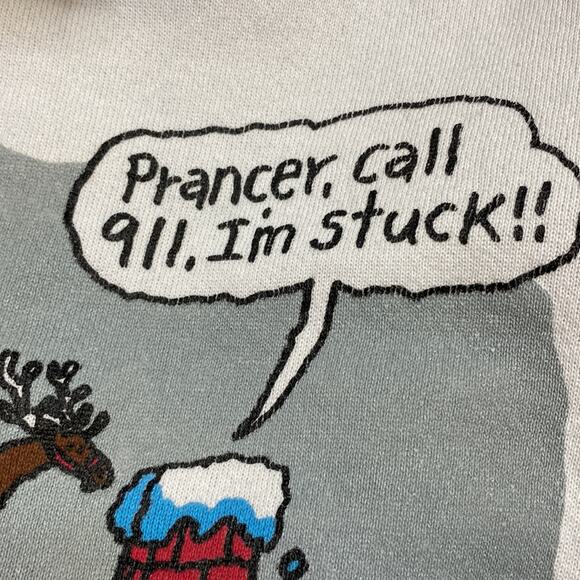 Vintage Jared D Lee Studio Funny Santa 911 Christmas Sweatshirt 1993 large - Picture 8 of 8